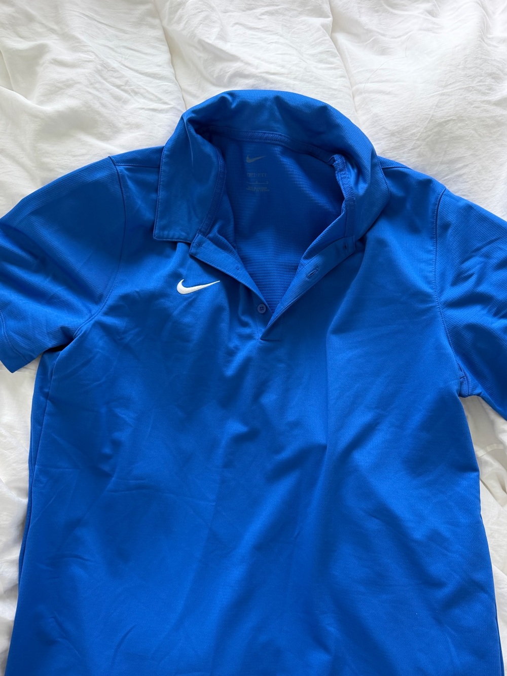 Nike Men's Royal Blue Polo with White Swoosh
